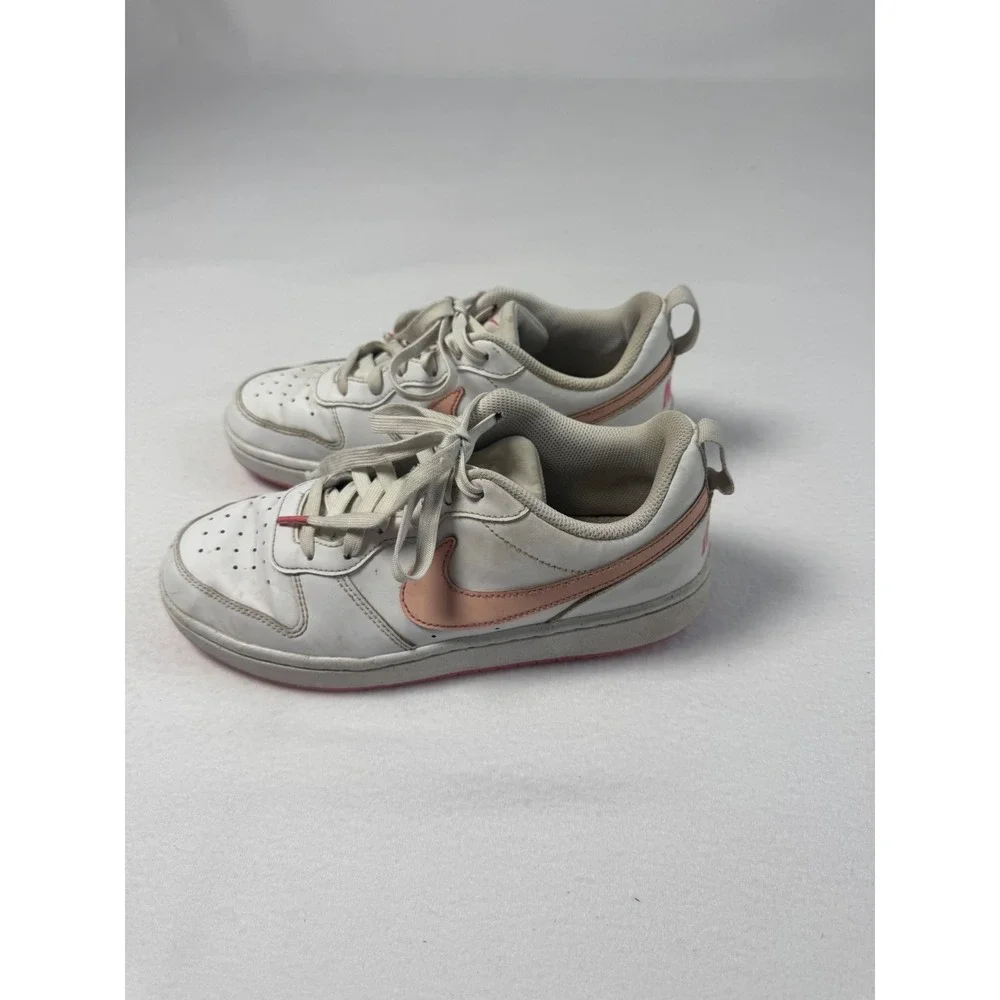Athleisure Nike‎ 6.5Y Court Borough Low 2 White Sunset Pulse Sneakers DV5456-111